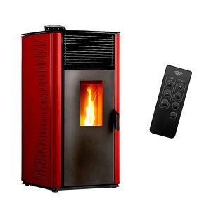 Sannover Anita 15 kW Luft-Pelletofen – Bordeaux, für große Räume mit Fernbedienung