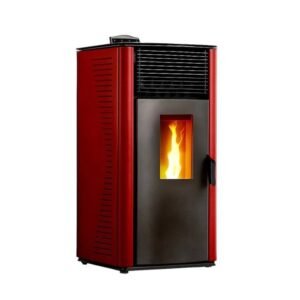 Sannover Anita 15 kW Luft-Pelletofen – Bordeaux, für große Räume mit Fernbedienung