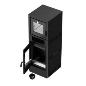 Sannover Ardoria Pelletofen mit Backofen 13,6 kW – Schwarz, Heizen und Kochen in einem Gerät