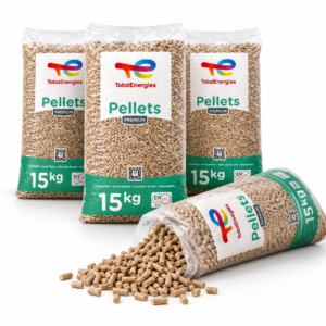 TotalEnergies Holzpellets 15-kg-Sack – 100 % Nadelholz, ENplus A1, Nettoheizwert mindestens 4,6 kWh/kg