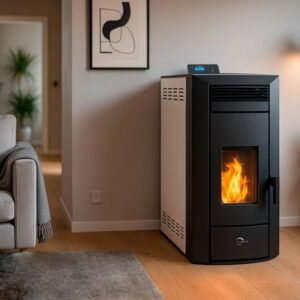 Sannover Kleona Hydro-Pelletofen 17,5 kW – Weiß, wasserführend mit Fernbedienung