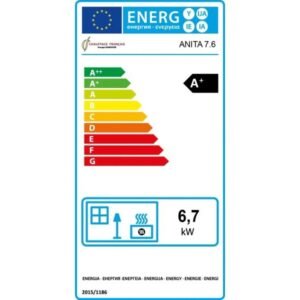 Sannover Anita Luft-Pelletofen 7,6 kW – Bordeaux, kompakt mit Fernbedienung und Automatik