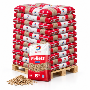 TotalEnergies Premium Holzpellets Palette mit 66 Säcken à 15 kg (990 kg) – DINplus