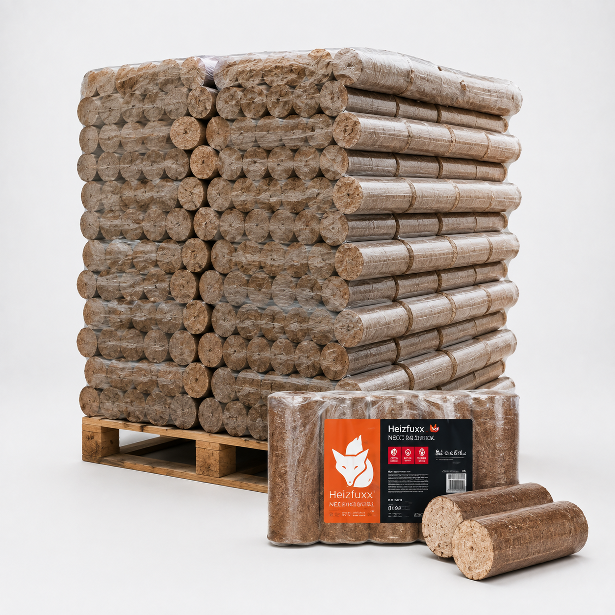Heizfuxx Nestro XL Red Hartholzbriketts – Großpalette 960 kg mit 96 Gebinden à 10 kg – Bild 4