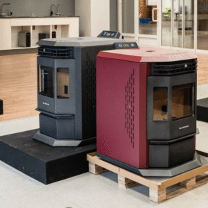 SCHENGER HLP3602 Pelletofen 9,3 kW – Rot, vollautomatisch mit WLAN und Timer