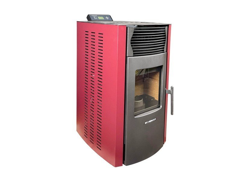 SCHENGER HP51 Pelletofen 8,8 kW – Rot, vollautomatisch mit WLAN und Timer – Bild 3