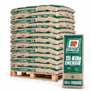 Van Roje Holzpellets Palette mit 65 Säcken à 15 kg (975 kg) – Nadelholz, ENplus A1, DINplus und PEFC