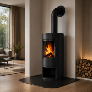 Justus Usedom 5 Kaminofen 5 kW – Stahl, kompakt mit prismatischer Scheibe