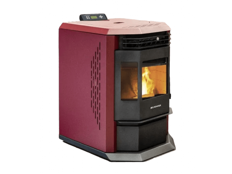 SCHENGER HLP3602 Pelletofen 9,3 kW – Rot, vollautomatisch mit WLAN und Timer
