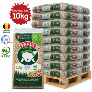 PAULS Holzpellets Halbpalette mit 35 Säcken à 15 kg (525 kg) – 100 % Nadelholz aus Belgien