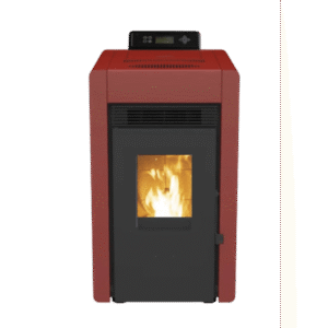 SCHENGER HLP3402 Pelletofen 5,5 kW – Rot, kompakt und vollautomatisch mit WLAN