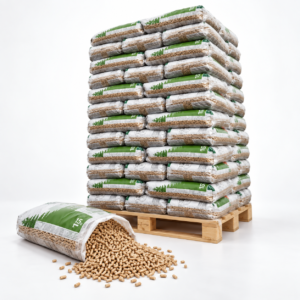 DIN Pellets Holzpellets Palette mit 65 Säcken à 15 kg (975 kg) – 100 % Nadelholz, DINplus