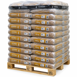Verba Premium Holzpellets Palette mit 70 Säcken à 15 kg (1.050 kg) – 100 % Nadelholz, ENplus A1