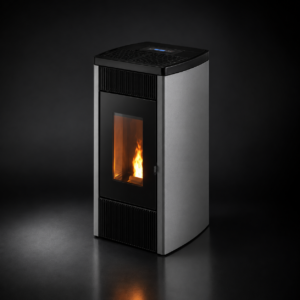 Freepoint Duke Pelletofen 14 kW – Stahl Silber mit WLAN und Gussbrennraum
