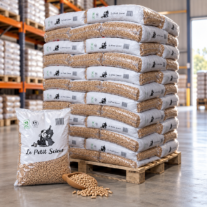 Le Petit Scieur Holzpellets Palette mit 65 Säcken à 15 kg (975 kg) – 100 % Nadelholz, DINplus und PEFC