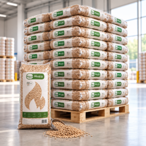American Premium Holzpellets Palette mit 65 Säcken à 15 kg (975 kg) – 100 % Nadelholz, ENplus A1