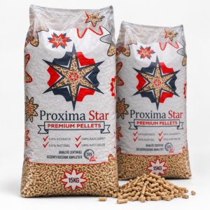 Proxima Star Holzpellets Palette mit 66 Säcken à 15 kg (990 kg) – 100 % Nadelholz
