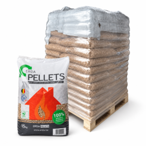 ERDA Holzpellets Palette mit 65 Säcken à 15 kg (975 kg) – 100 % Nadelholz, ENplus A1