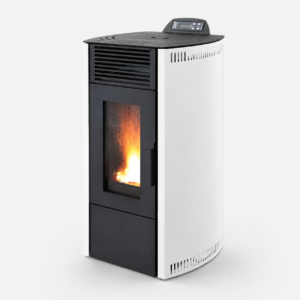 Rowi HPO 9/1 Ovale Nova Pelletofen 8,7 kW – Stahl Weiß, raumluftunabhängig