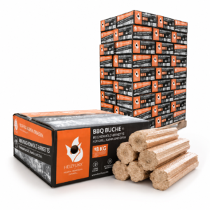 Heizfuxx BBQ-Buchenholzbriketts – 324-kg-Palette, 18 Gebinde à 18 kg, DIN EN ISO 17225-3
