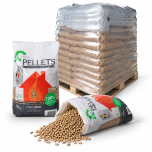 ERDA Holzpellets Palette mit 65 Säcken à 15 kg (975 kg) – 100 % Nadelholz, ENplus A1