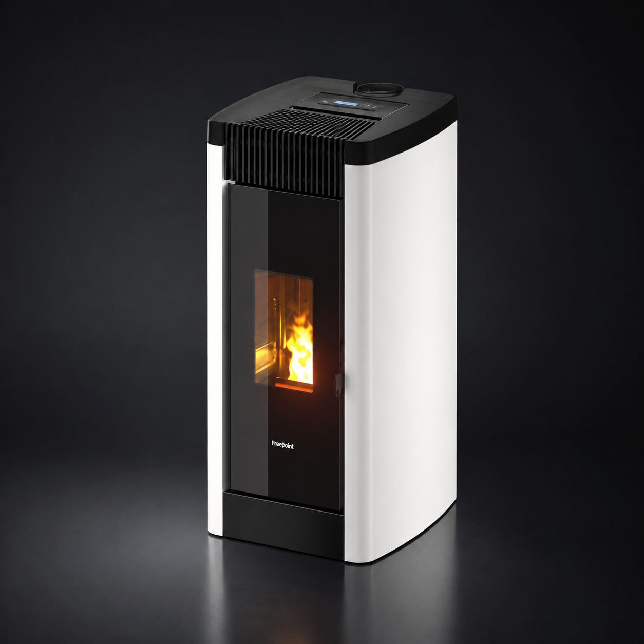 Freepoint STEE Pelletofen 8,5 kW – Stahl Weiß mit WLAN und Gussbrennraum – Bild 5