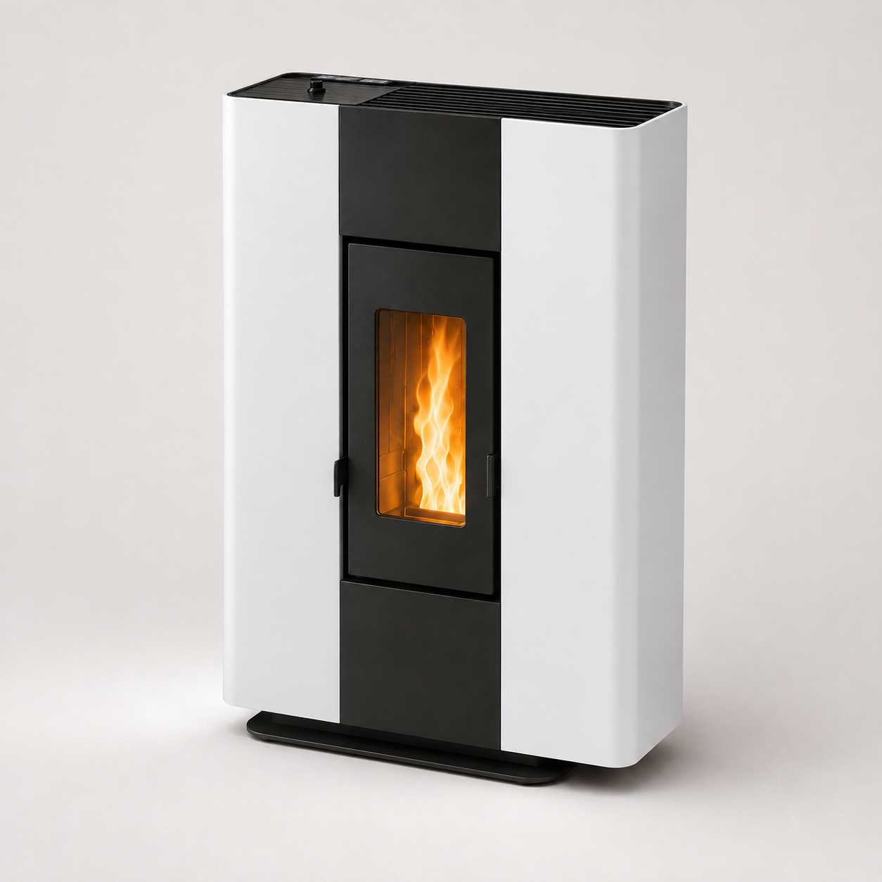 Freepoint Roxy Stand extra flacher Pelletofen 7 kW – Weiß, raumluftunabhängig mit Fernbedienung – Bild 3