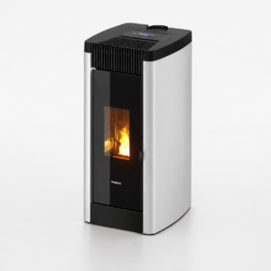 Freepoint Duke Pelletofen 14 kW – Stahl Silber mit WLAN und Gussbrennraum