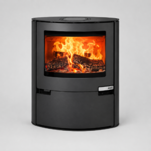 Aduro 15.2 Kaminofen 6,5 kW – Stahl Schwarz, besonders flache Bauweise mit Automatik