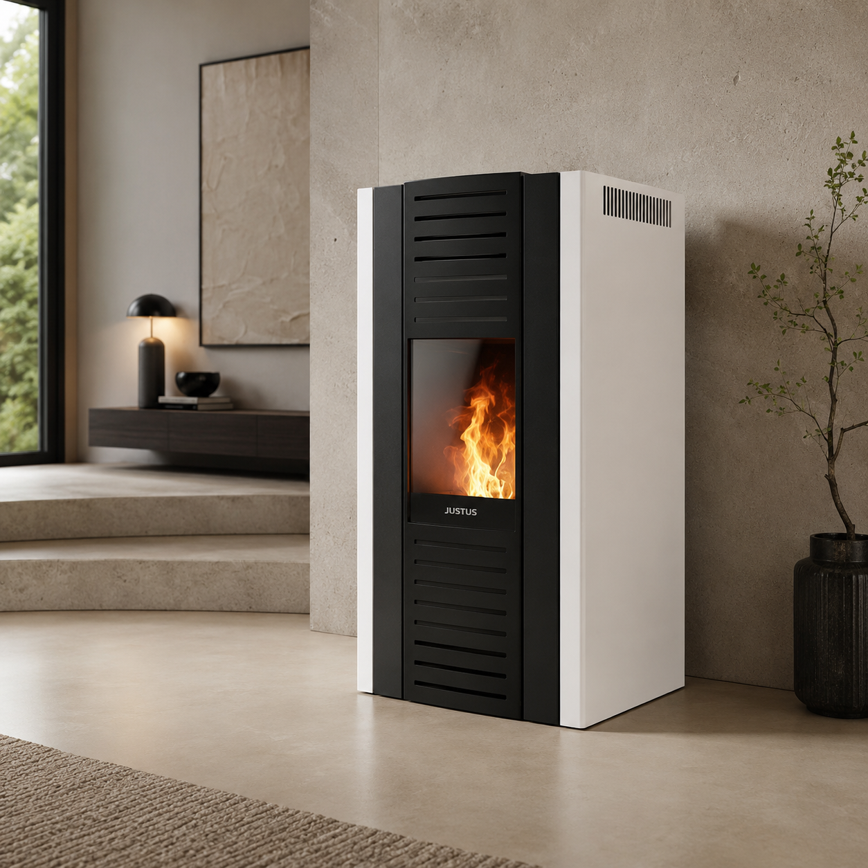 Justus Sirkos Aqua 2.0 wasserführender Pelletofen 9,4 kW – Schwarz, mit WiFi und Vollautomatik – Bild 7
