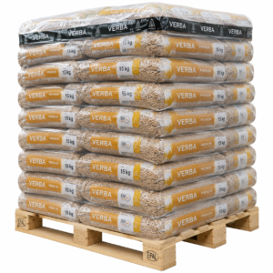 Verba Premium Holzpellets Palette mit 70 Säcken à 15 kg (1.050 kg) – 100 % Nadelholz, ENplus A1