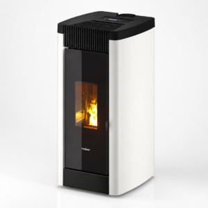 Freepoint STEE Pelletofen 8,5 kW – Stahl Weiß mit WLAN und Gussbrennraum