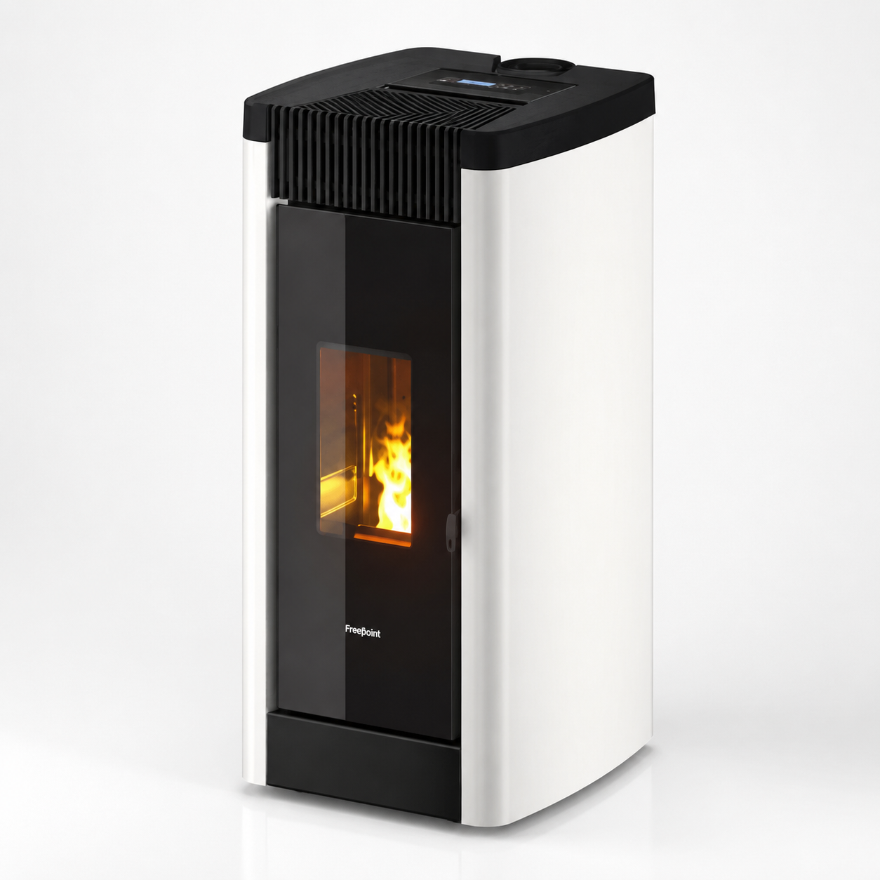 Freepoint STEE Pelletofen 8,5 kW – Stahl Weiß mit WLAN und Gussbrennraum – Bild 4