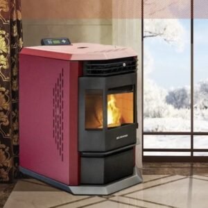 SCHENGER HLP3602 Pelletofen 9,3 kW – Rot, vollautomatisch mit WLAN und Timer