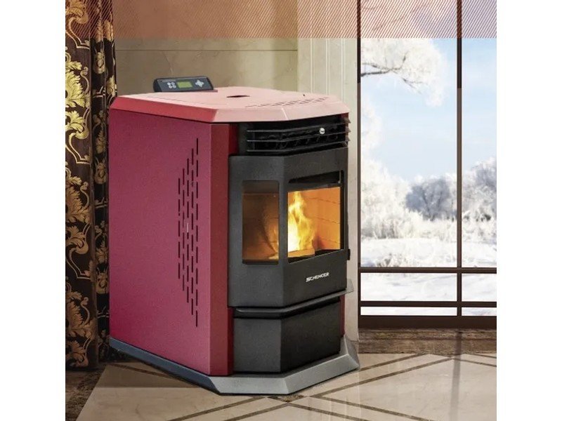 SCHENGER HLP3602 Pelletofen 9,3 kW – Rot, vollautomatisch mit WLAN und Timer – Bild 2