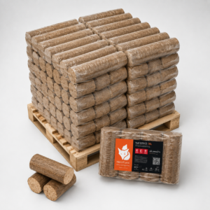 Heizfuxx Nestro XL Red Hartholzbriketts – Großpalette 960 kg mit 96 Gebinden à 10 kg