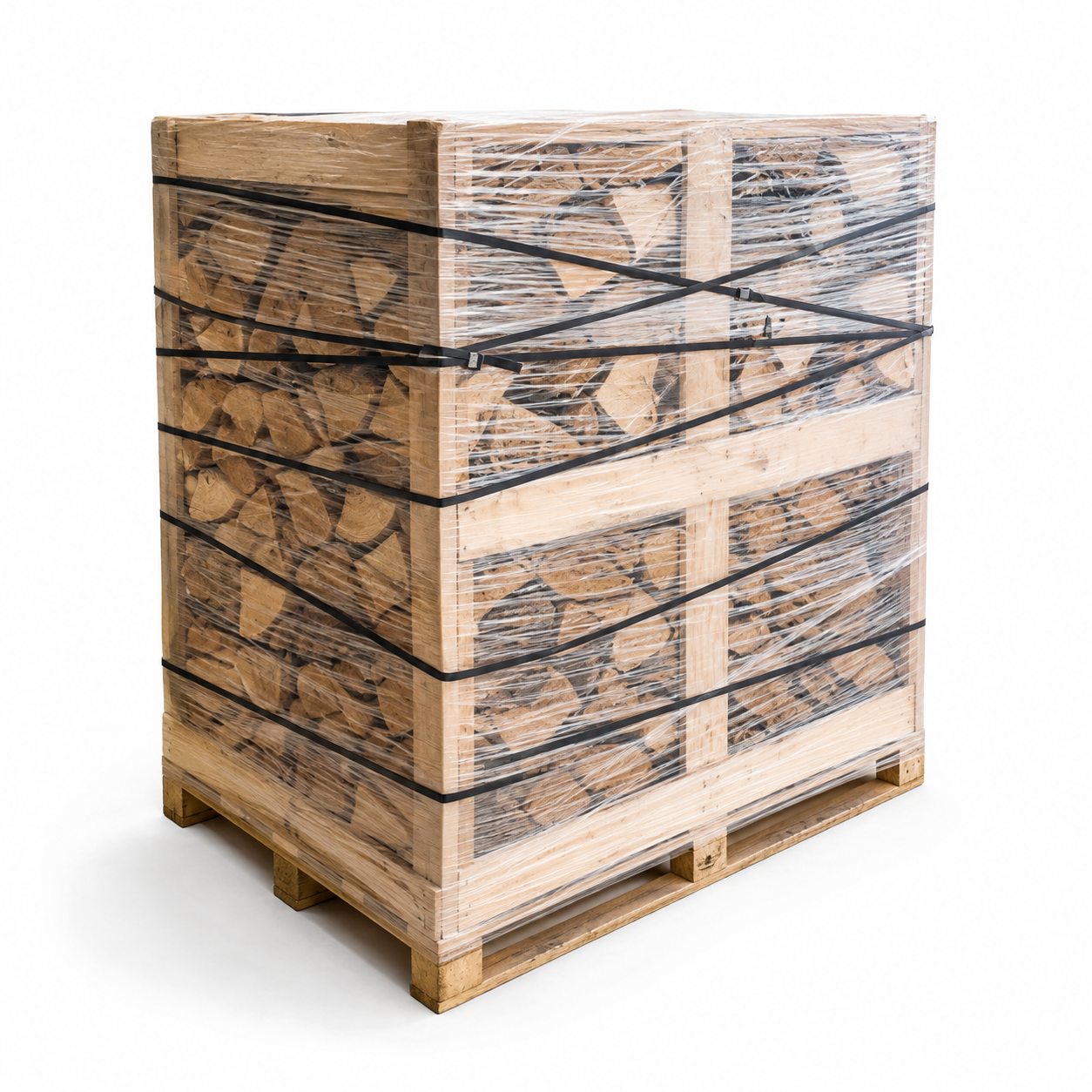Eifelgrün Kaminholz 25 cm – trocken und gestapelt, Palette mit ca. 350 kg, Maße 160 × 125 × 125 cm – Bild 4