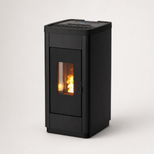 Firefix Ketty Pelletofen 6,3 kW – Schwarz, klassischer Zeitbrandofen mit Guss-Brennraum