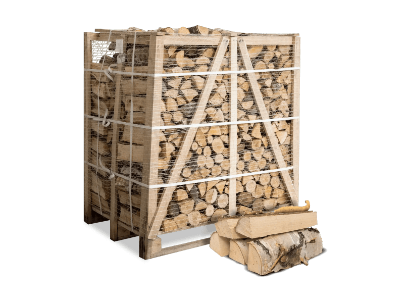Heizfuxx Brennholz Birke 1 Raummeter – luftgetrocknetes Scheitholz, ca. 500 kg, Scheitlänge ca. 33 cm