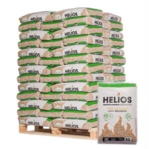 HELIOS Holzpellets Palette mit 65 Säcken à 15 kg (975 kg) – 100 % Nadelholz, staubarm