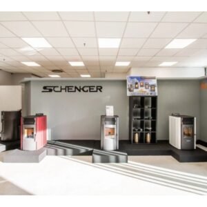 SCHENGER HP51 Pelletofen 8,8 kW – Rot, vollautomatisch mit WLAN und Timer