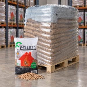ERDA Holzpellets Palette mit 65 Säcken à 15 kg (975 kg) – 100 % Nadelholz, ENplus A1