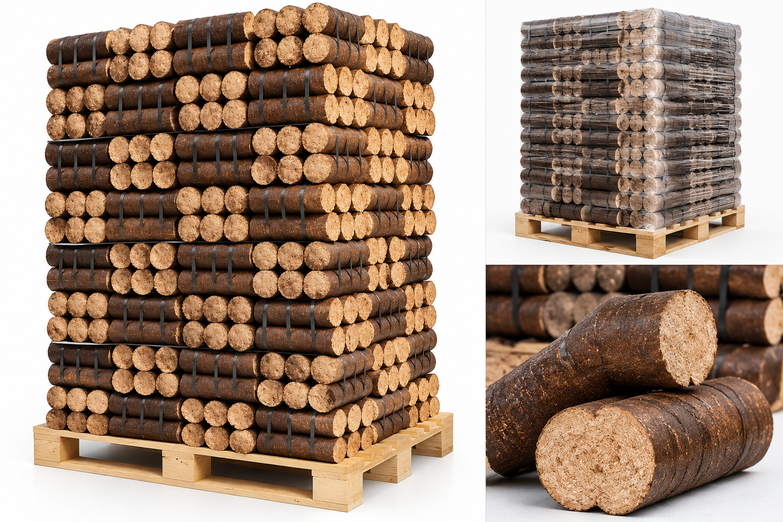 Woodstock Pressholzbriketts, Palette mit 8 × 84 Briketts – Nadel- oder Laubholz – Bild 2