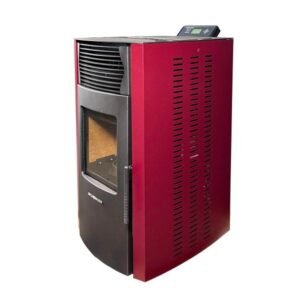 SCHENGER HP51 Pelletofen 8,8 kW – Rot, vollautomatisch mit WLAN und Timer