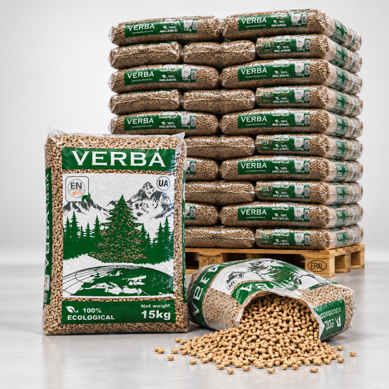 Verba Holzpellets Palette mit 70 Säcken à 15 kg (1.050 kg) – 100 % Nadelholz, ENplus A1, Festigkeit mindestens 98 % – Bild 3