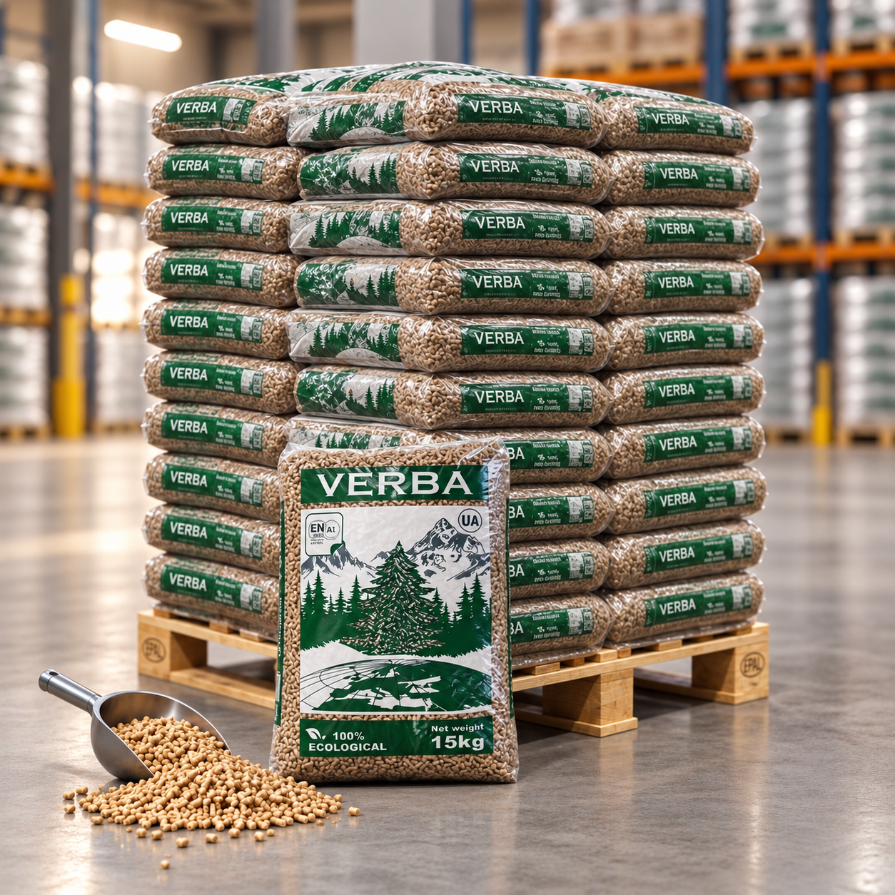 Verba Holzpellets Palette mit 70 Säcken à 15 kg (1.050 kg) – 100 % Nadelholz, ENplus A1, Festigkeit mindestens 98 % – Bild 4