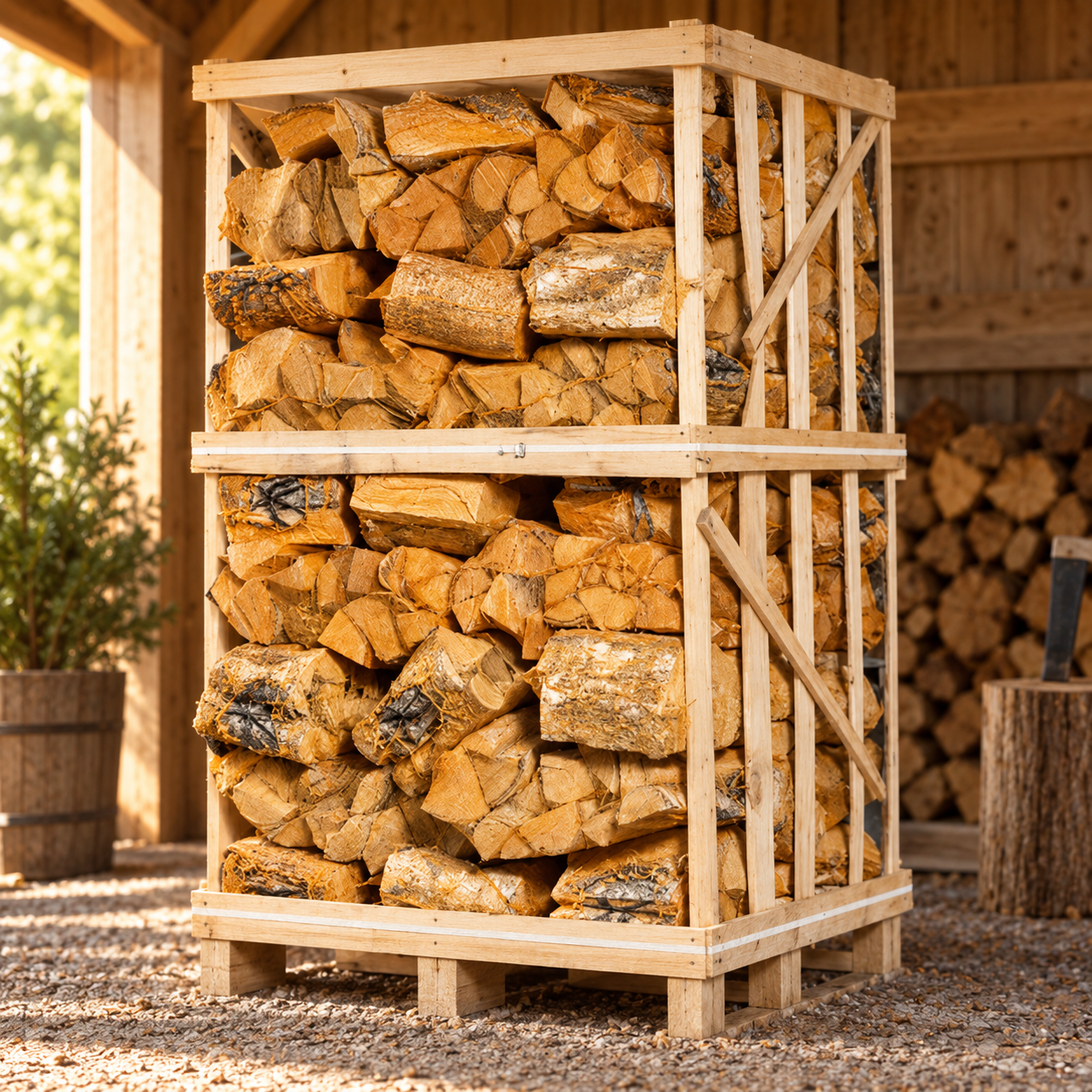 Birken-Kaminholz, 25 cm, in 80 Säcken – Restfeuchte höchstens 20 % – Bild 6