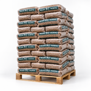 Valboval Holzpellets Palette mit 65 Säcken à 15 kg (975 kg) – 100 % Nadelholz, DINplus, Heizwert über 5 kWh/kg