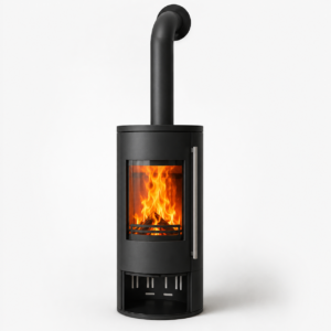 Justus Austin 7 Kaminofen 7 kW – Schwarz, kräftiger Stahl-Kaminofen für größere Wohnbereiche