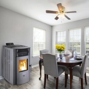 SCHENGER HP51 Pelletofen 8,8 kW – vollautomatisch mit WLAN und Fernbedienung, Schwarz